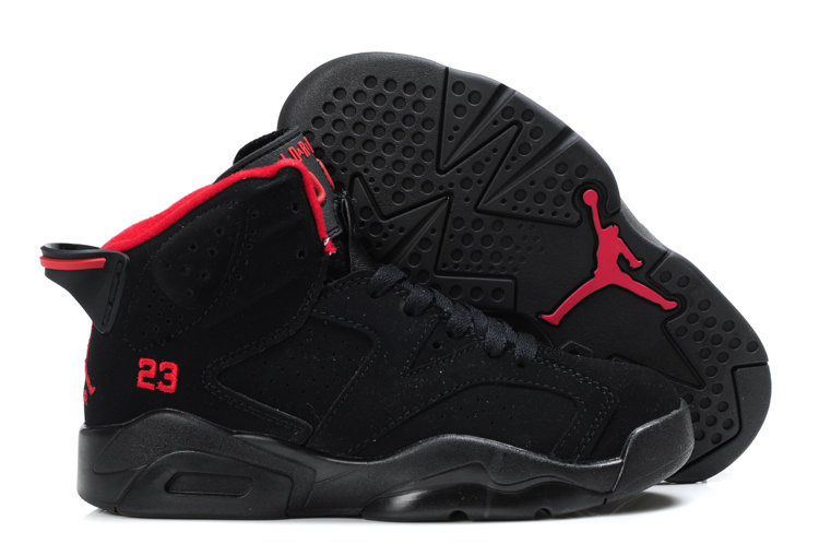 Air Jordan 6 Black Red For Kids